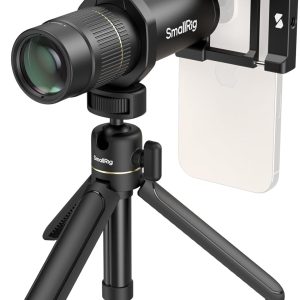 SmallRig 8X Telephoto Lens for Mobile Phone (T-Mount), w Tripod + Aluminium 8X Optical Zoom HD Telephoto Lens + Lens Clamp + Tripod Adapter + Lens Caps + Storage Bag, Support Hand-held Spot Shooting